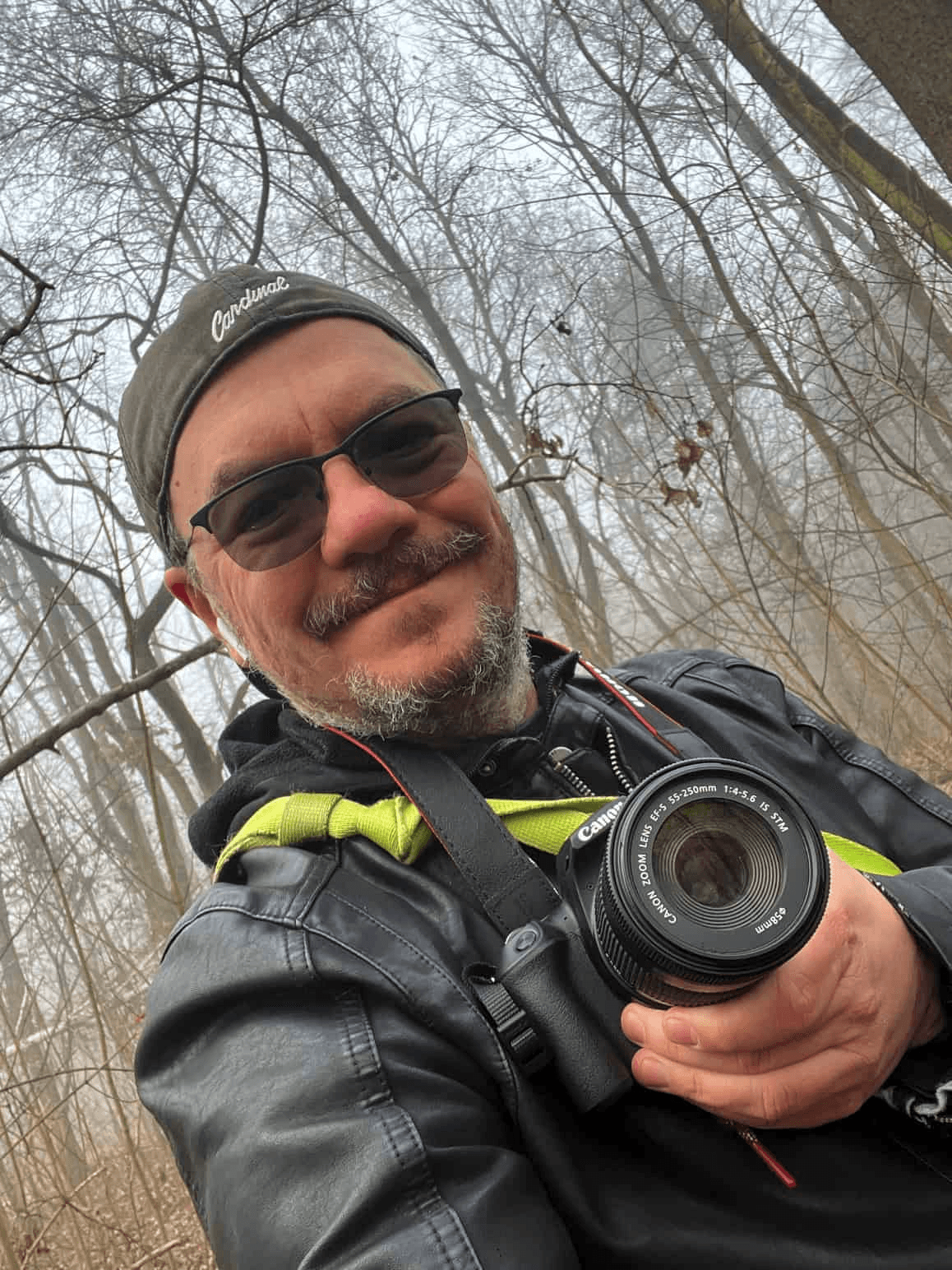 Martin in the forest with a camera