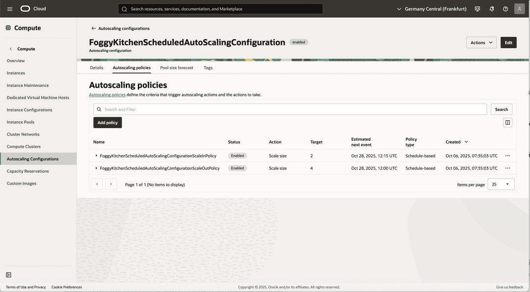 Schedule-based OCI Compute Autoscaling with Terraform