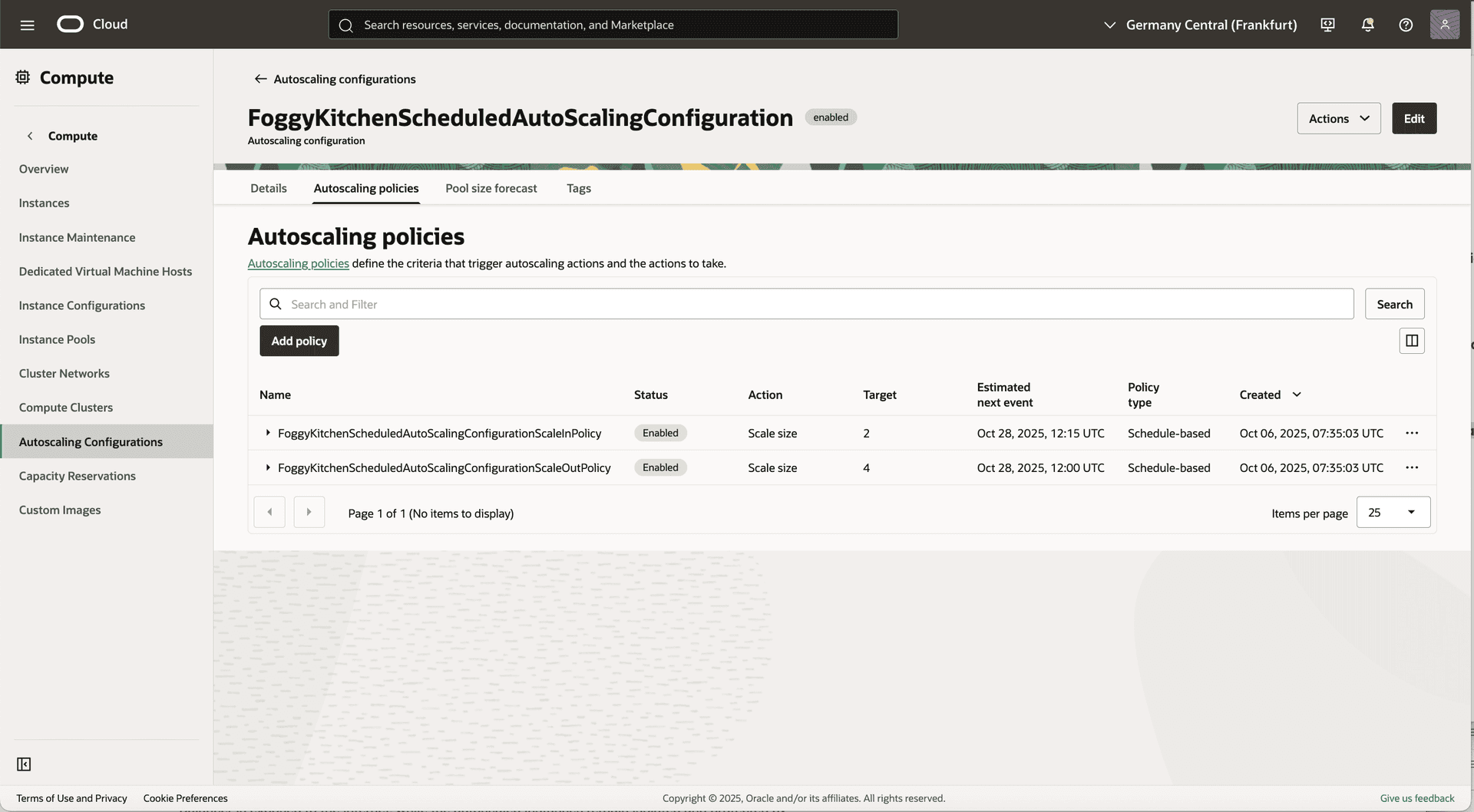 Schedule-based OCI Compute Autoscaling with Terraform