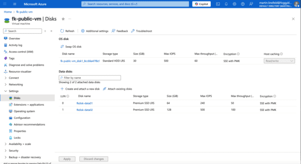 Azure Managed Disks attached to a Virtual Machine using Terraform with explicit LUN mapping